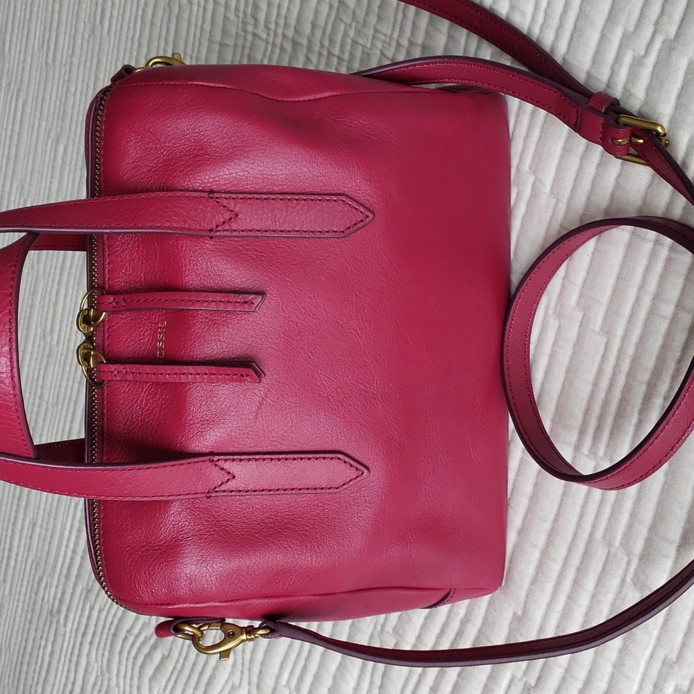Fossil Sydney Satchel Raspberry